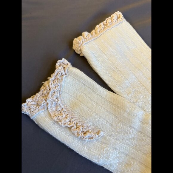 Cream Thigh High Socks - Picture 2 of 2